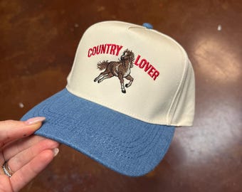 Western Horse Country Lover Denim Trucker Hat For Women Southern Cowgirl Hat Trendy Trucker Hat Womens Cap