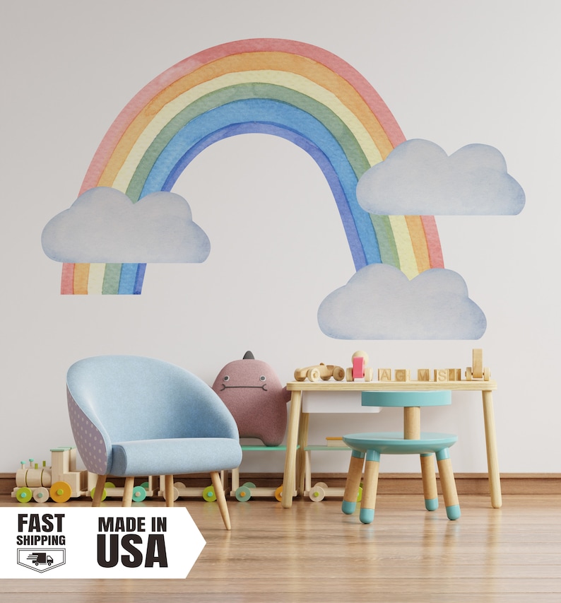 Large Rainbow Wall Decal – Fabric or Vinyl Rainbow Set - Etsy