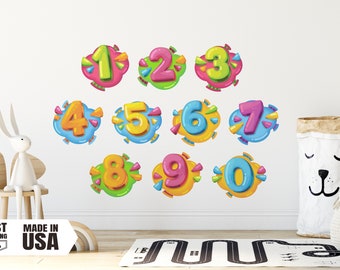 Colorful Numbers Fabric Wall Decal: Playful Nursery Mural