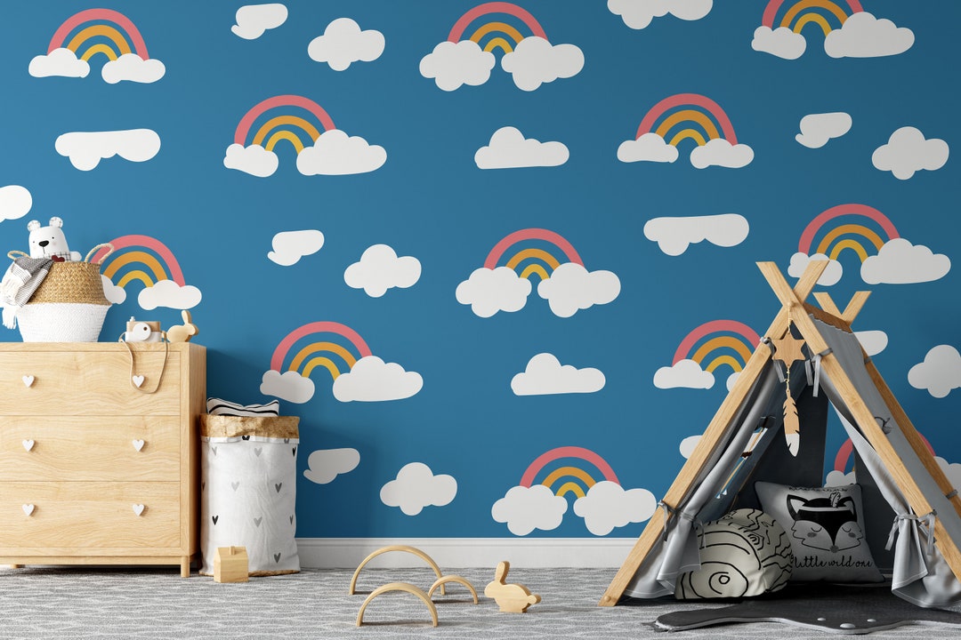 Rainbow Wall Decal, Boho Nursery Fabric Wall Stickers - Etsy