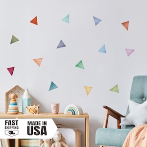 Watercolor Triangle Wall Decal Set Fabric Wall Decal Watercolor Wall Decal