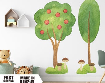 Apple Tree Fabric Wall Decal Set, Rustic Nursery Decor
