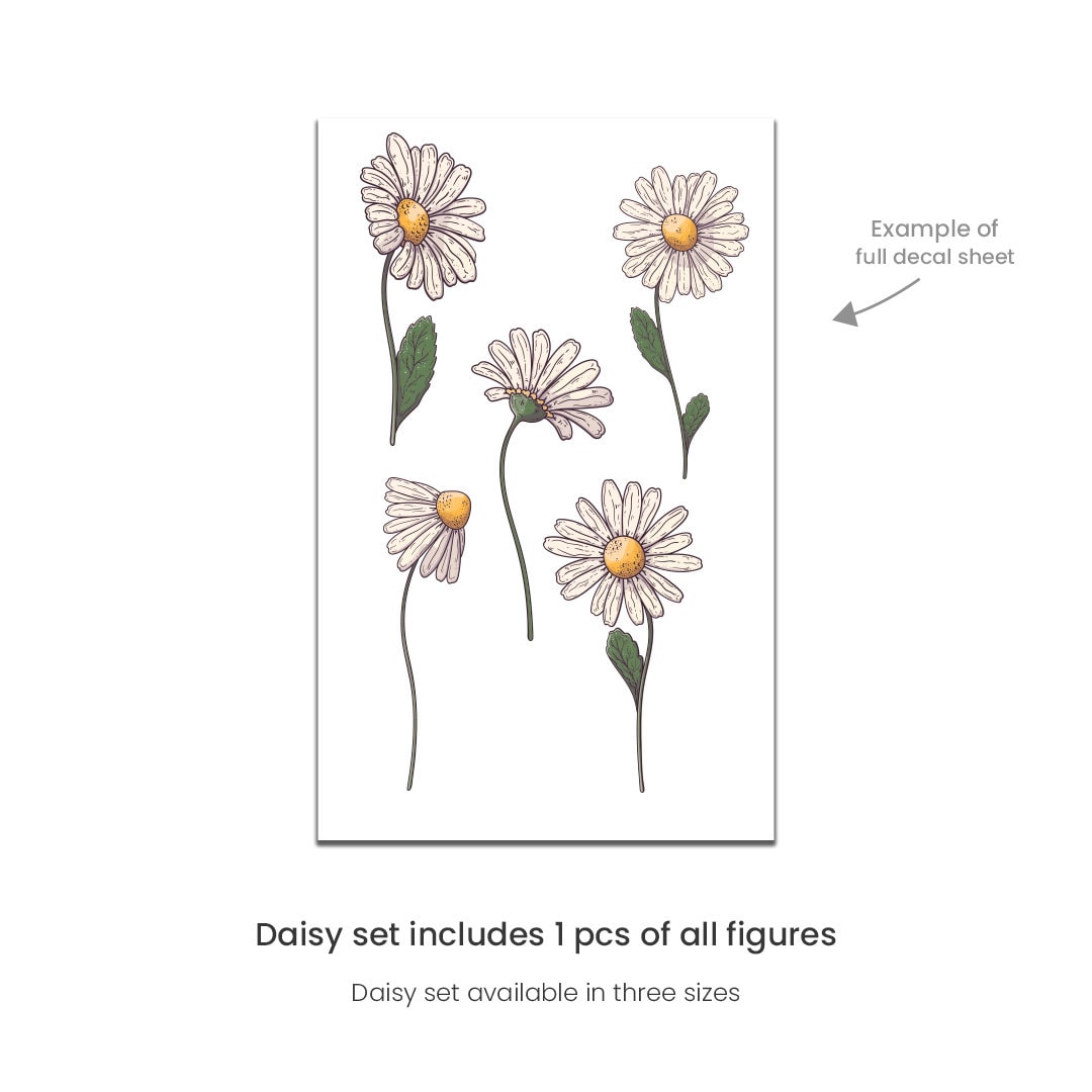 Watercolor Daisy Wall Decal – Boho Floral Fabric Wall Stickers - Etsy