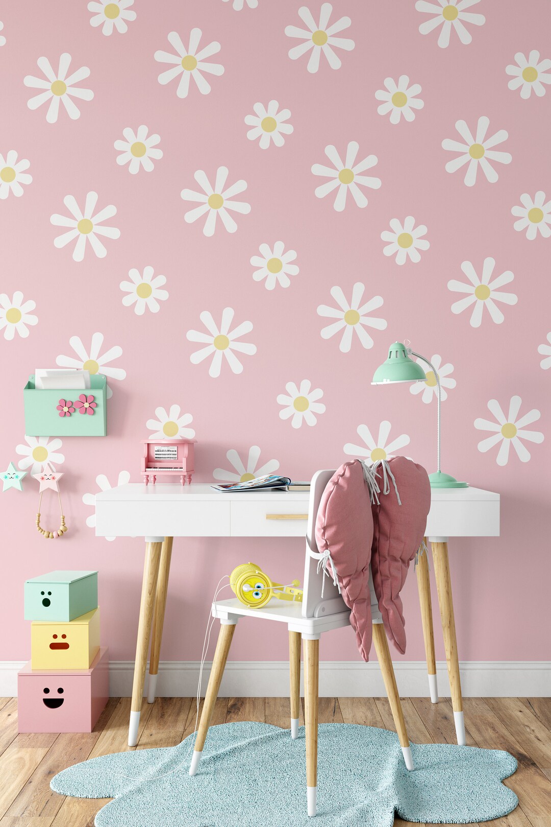 Daisy Wall Decal Set, Fabric Floral Mural Etsy — free download