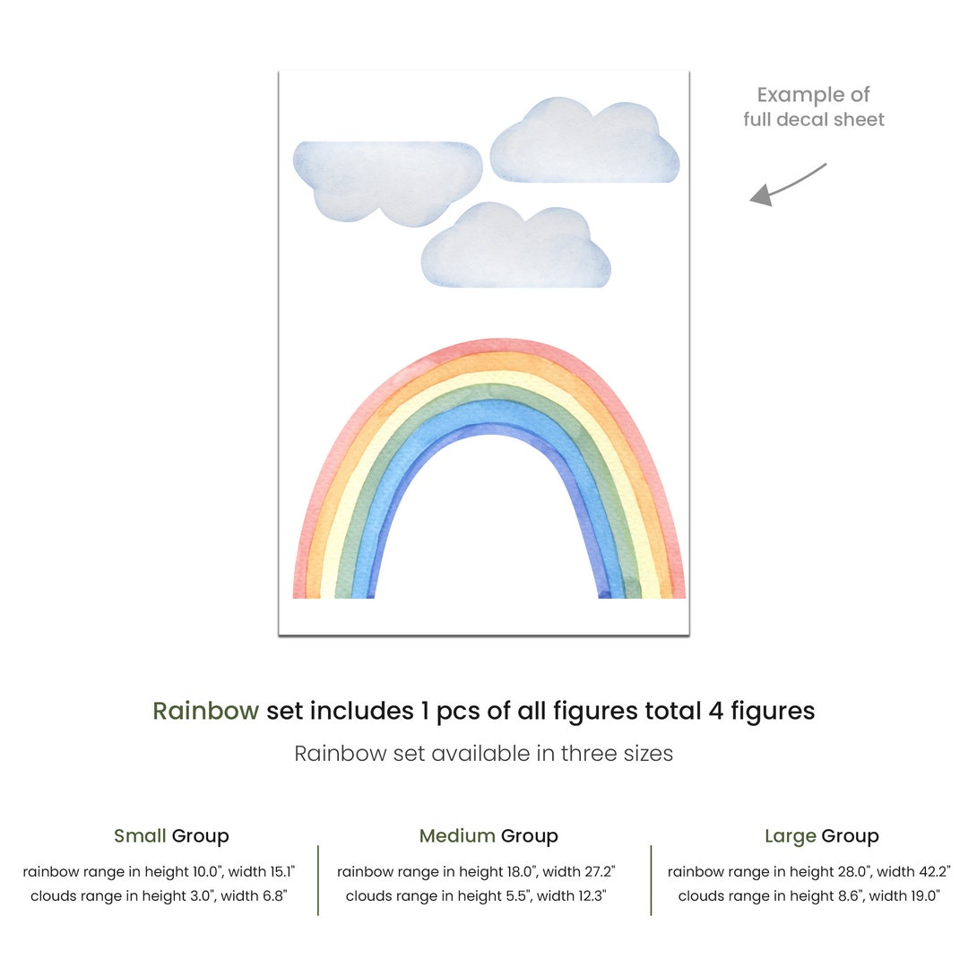 Large Rainbow Decal Fabric Rainbow Wall Decal Vinyl Rainbow Etsy