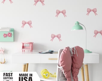 Watercolor Bow Ribbons Set Fabric Wall Decal