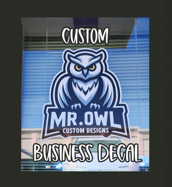 Full Color Custom Business Decal, Laminated Vinyl Window Graphic