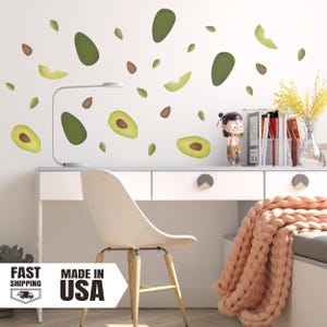 Avocado Wall Decal Set: 50 Fabric Removable Fruit Stickers