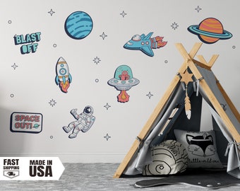 Space Wall Decal Set – Fabric or Vinyl, 27 Figures