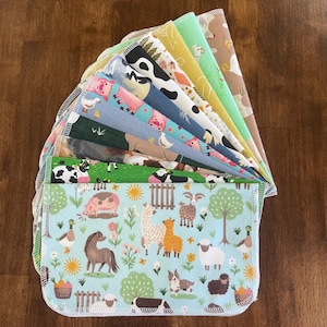 Mix Pack, Paperless Reusable Cloth Towels, Eco Friendly Kitchen, Paper Towel Replacement, Zero Waste, Farm Animals Variety Pack