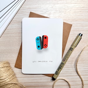 Niedliche Gaming Controller Karte, Kawaii Grußkarte, Punny Jubiläumskarte, Karte für Freund, Karte für Freundin, Karte für Partner
