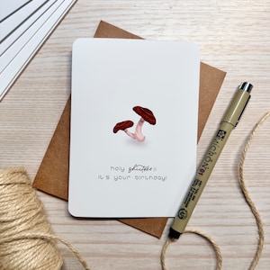 Jolie carte d'anniversaire, carte champignon Kawaii, jeu de mots champignon, carte d'anniversaire drôle, carte Punny, carte d'anniversaire pour un ami, carte d'anniversaire pour la famille
