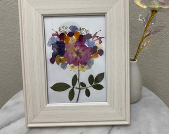 Pressed flowers in frame