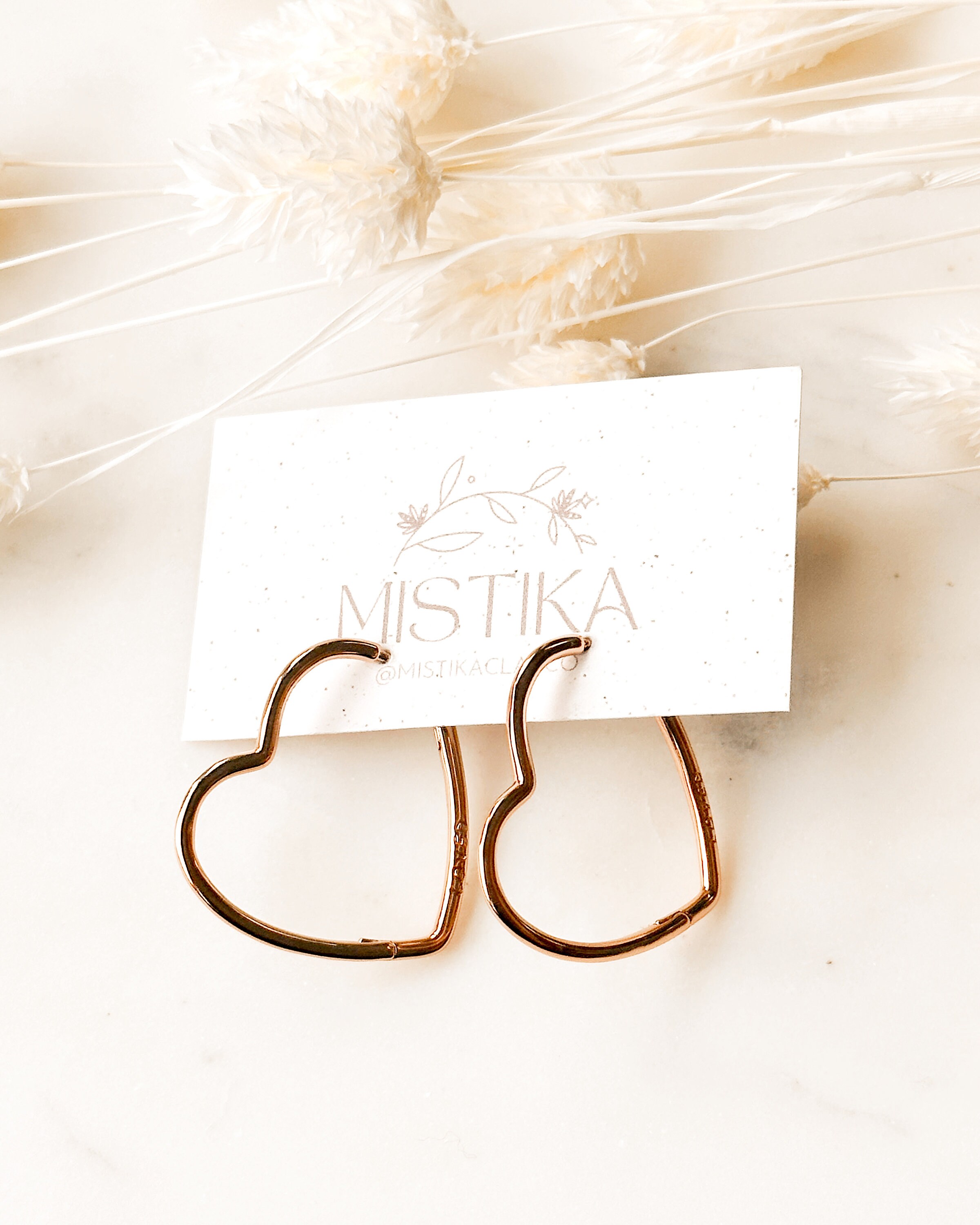 Rose gold on sale heart hoop earrings