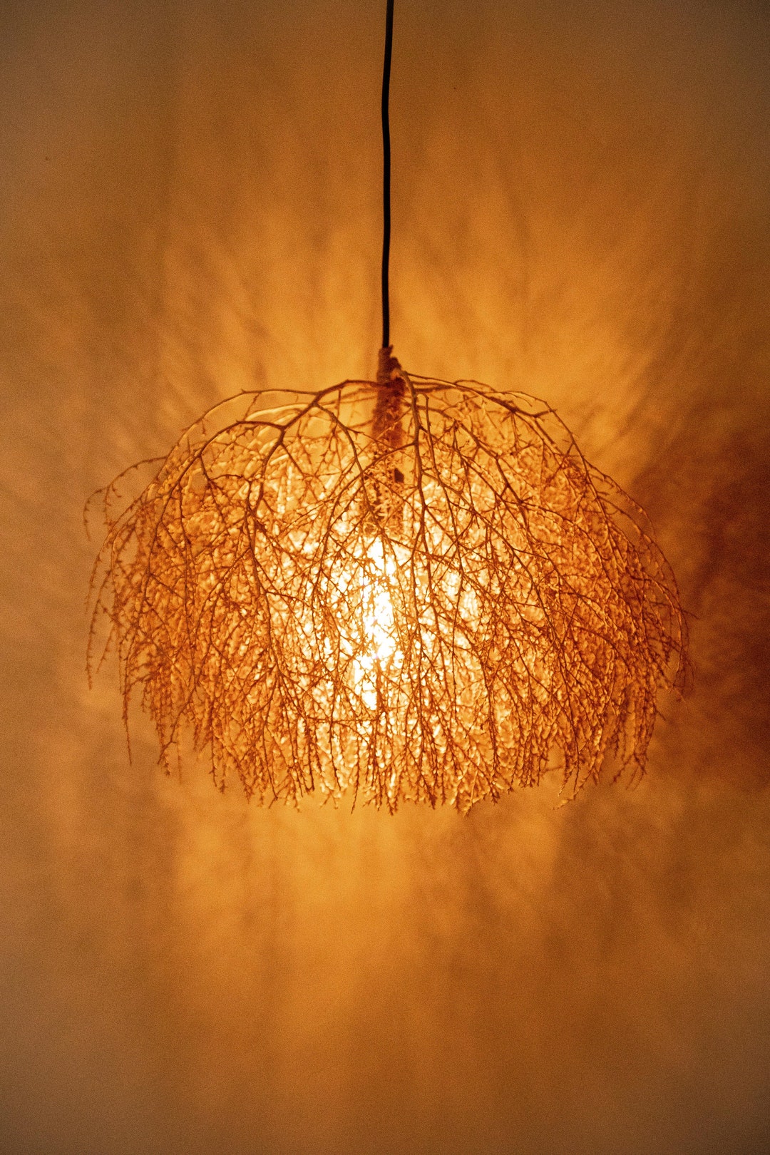 Small Tumbleweed Pendant Light, Chandelier, Lamp Lighting, Organic