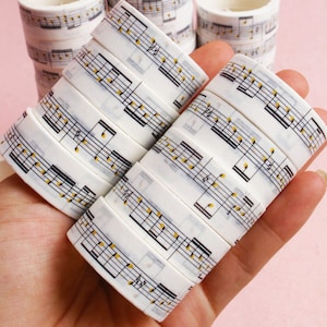 2pcs Music Themed Music Note Washi Tape Scrapbooking Junk Journal Supply Sticky Tape Sticker Decorations Painting Masking Tape