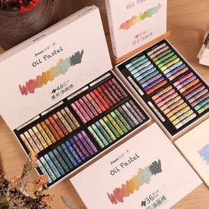 Jieso Extra Soft Creamy Oil Pastels 36 and 48 Classic Colors High Quality and Beginner Friendly Temperature Resistant Oil Pastel