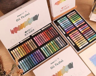 Jieso Extra Soft Creamy Oil Pastels 36 and 48 Classic Colors High Quality and Beginner Friendly Temperature Resistant Oil Pastel