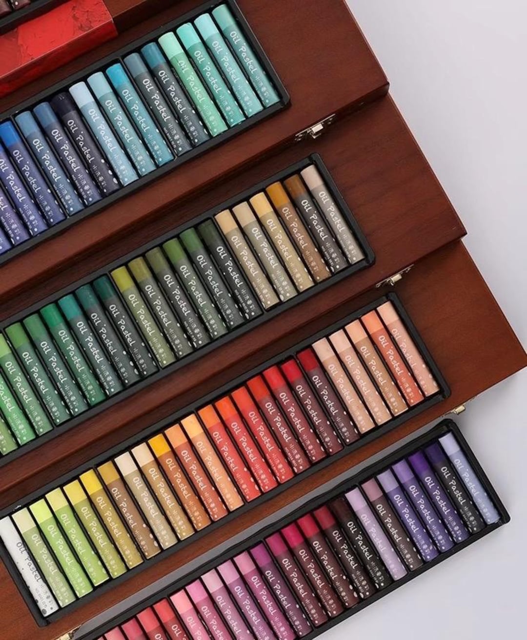120 Colors Master Grade Oil Pastels in Solid Wood Collector Box - Etsy