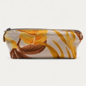 Pencil case with floral print - Pencil cases - Yellow flowers pouch - Make-up - Toiletry bag - Make-up bags - Office - Travel - School