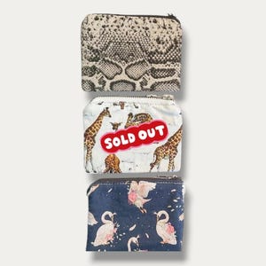 Mini carteira com estampa animal - porta-cartões - padrões de animais - carteiras - bolsa para moedas - maquiagem - presente exclusivo para ela - crianças