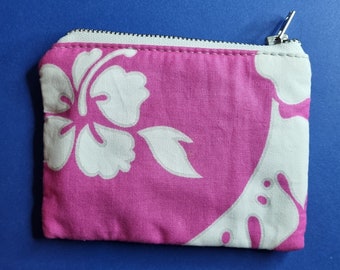 Pink credit card holder - Floral mini wallet with flowers - made with cotton - handmade by Shapies