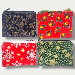 Muntzakje voor kleingeld en kaarten - Kersthulst - Unieke kerstportemonnee - Leuke Cadeau - Kerstmis Mini Portemonnees - Xmas Makeup tas