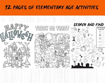 Printable  Halloween Activity for kids, Activity Sheets, Halloween Activity Book For Kids, Non Scary Halloween, Elementary Activity,