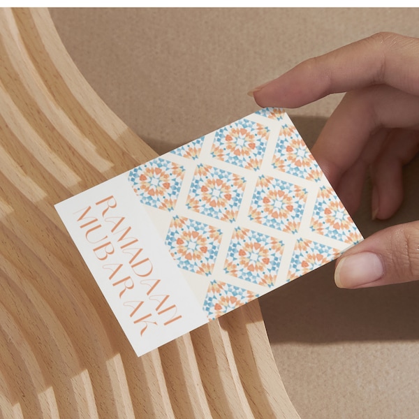 Ramadan Gift Tag Printable Watercolor Moroccan Tile  - Islamic Gift Tags for Ramadan - Digital Download