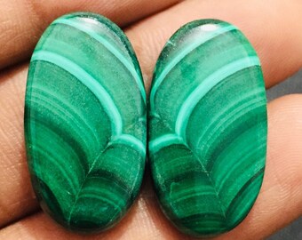 Malachite Pair, Natural Malachite Stone, Matched Malachite Pair, Malachite Pair Wholesale, Malachite Pair For Earring jewelry Making 62cts