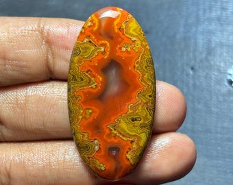Handgeschliffener Nahtachat Cabochon | Erdiger Gebänderter Edelstein