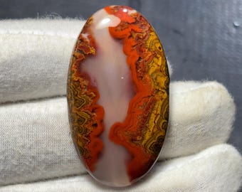 Handgeschliffener Nahtachat Cabochon | Natürliche Banded Edelstein für Schmuck