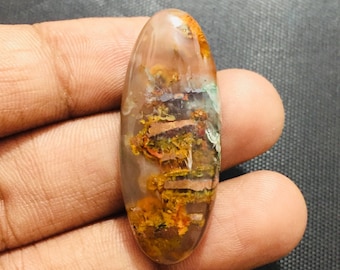 100% Natural Native With Copper Chrysocolla Gemstone Cabochon Copper Chrysocolla Chalcedony Copper Chrysocolla coffetti  40x16x7mm,47cts