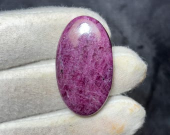 Natural Ruby Zoisite Cabochon | Oval Pendant Stone, 57ct