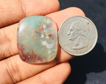 100% Natural Aqua chalcedony square Shape Aqua chalcedony Gemstone Cabochon Loose Gemstone Aqua Gemstone For Making Jewelry & Pendant 31cts