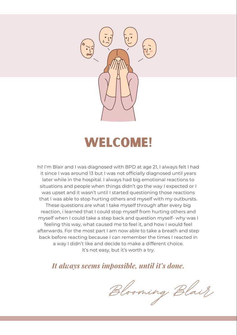 BPD Breakdown Questions Workbook - Etsy
