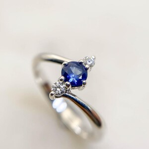 Natural Tanzanite Ring, Round Cut Blue Gemstone, Genuine Sterling Silver Ring, Engagement Ring, Promise ring, Tanzanite Silver Purity Ring