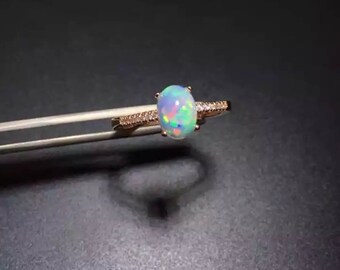 Natural Ethiopian Opal Ring – Handmade 925 Silver Jewelry, Elegant Design, Gift for Her