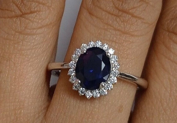 Genuine blue sapphire ring sale