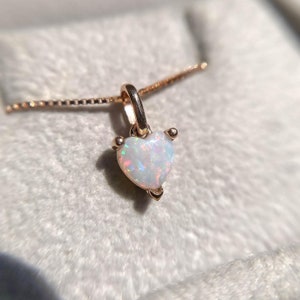 Opal Heart Necklace – 925 Sterling Silver Love Pendant for Women | Opal Jewelry Gift | Birthday, Wedding & Bridesmaid Gift for Her