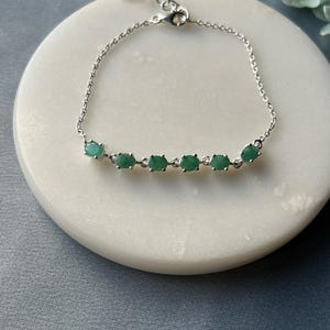 Emerald Tennis Bracelet, Classic Elegant Design, 14k Solid Gold, Eternity Bracelet, Handmade Birthstone Bracelet, Oval Emerald Jewelry,