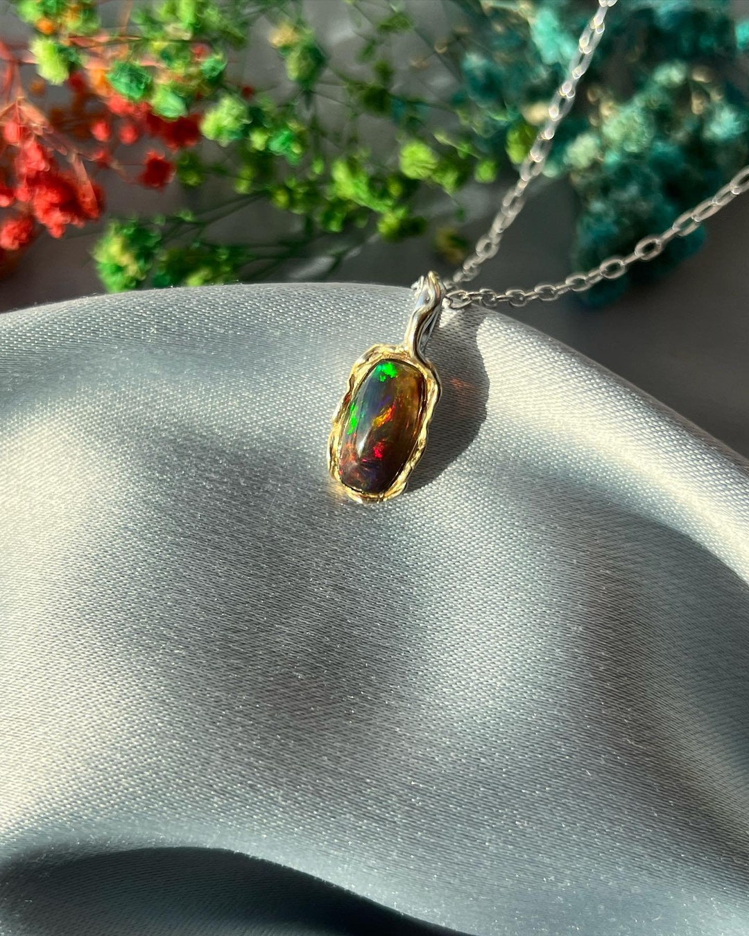 Pendant Opal Engagement Opal Polished Pendant Opal 925 Sterling Silver ...