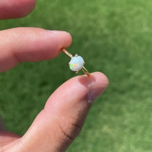 Natural Opal Ring 14k Gold Ring |October Birthstone Ring | Stunning Oval Cut Natural Opal Anniversary Ring |Gift For Her| Birthday Ring Gift
