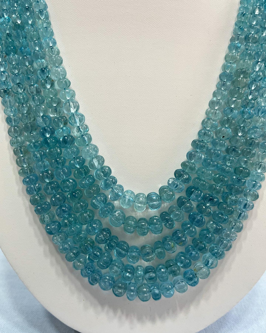 Ready to Wear Amazing Color Natural Aquamarine Smooth Carving Etsy