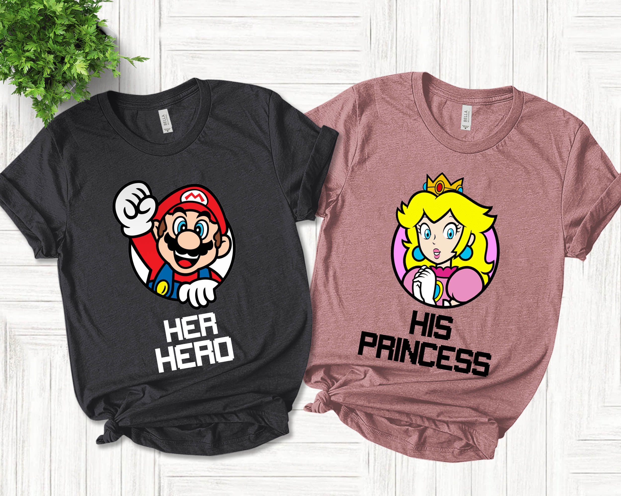 Her Hero and His Princess Matching Couples Shirt/Super Mario Valentines Day Shirt