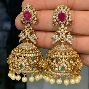 Zircon Jhumka Etsy