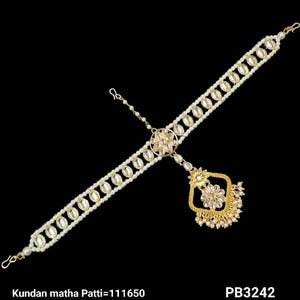 Kundan Pearl Matha Patti: Indian Bridal Headband