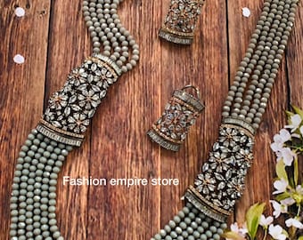 Cubic Zirconia Rani Haar Necklace: Indian Wedding Jewelry