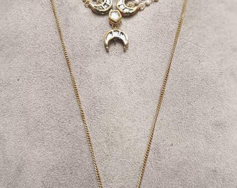 Kundan Pearl Necklace Set: Gold Plated Indian Jewelry
