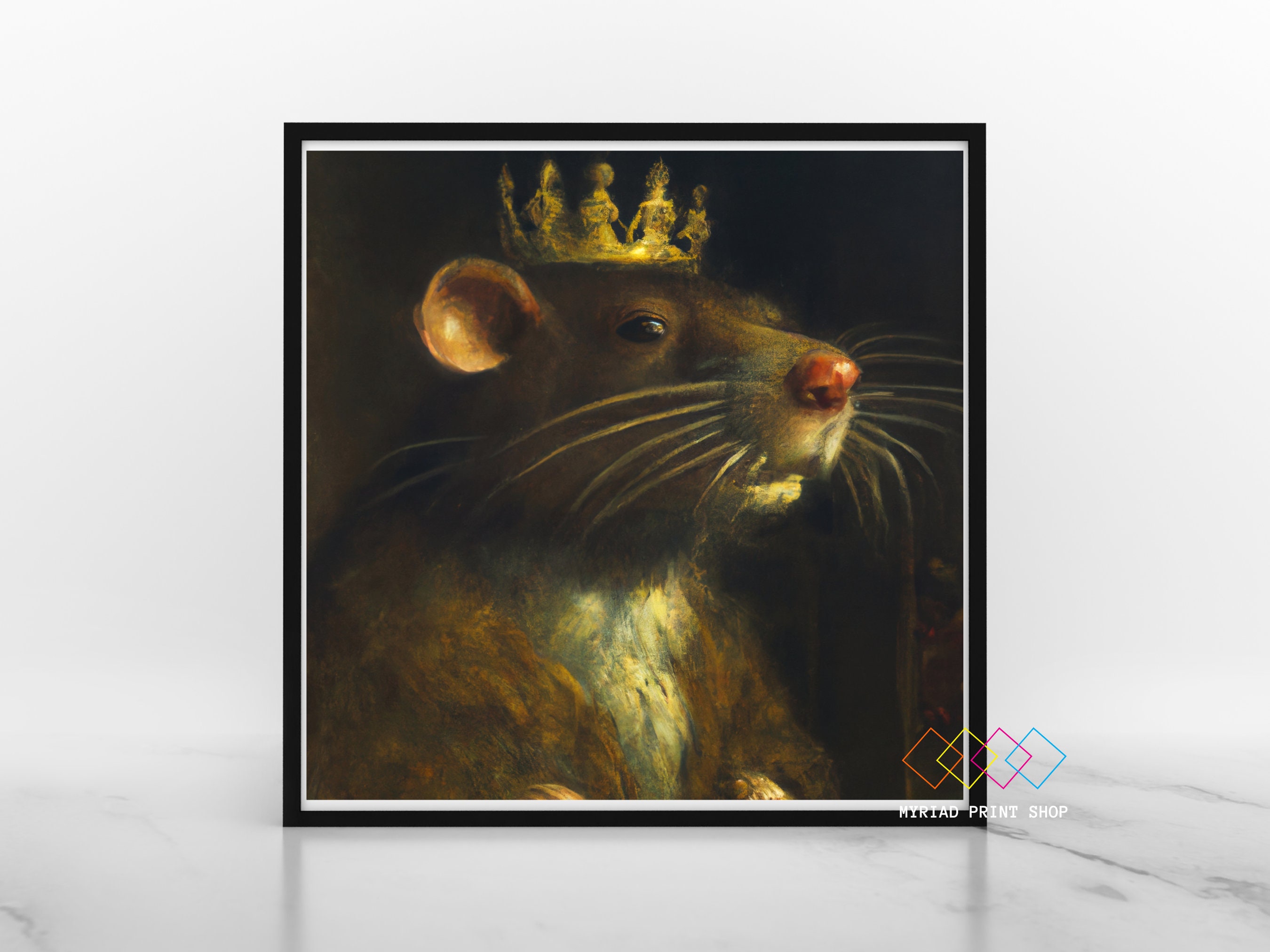 Rat King Wall Art Print // Cute Royal Lord of the Rats & Mice 